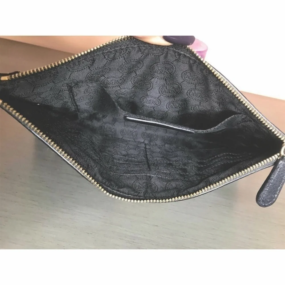MK Michael Kors black clutch with gold